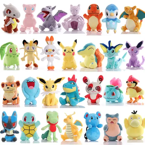 Carino Pikachu Peluche Pokemon Charmander Squirtle Bulbasaur Bambola di pezza Eevee Scorbunny Gengar Snorlax Regali di Natale
