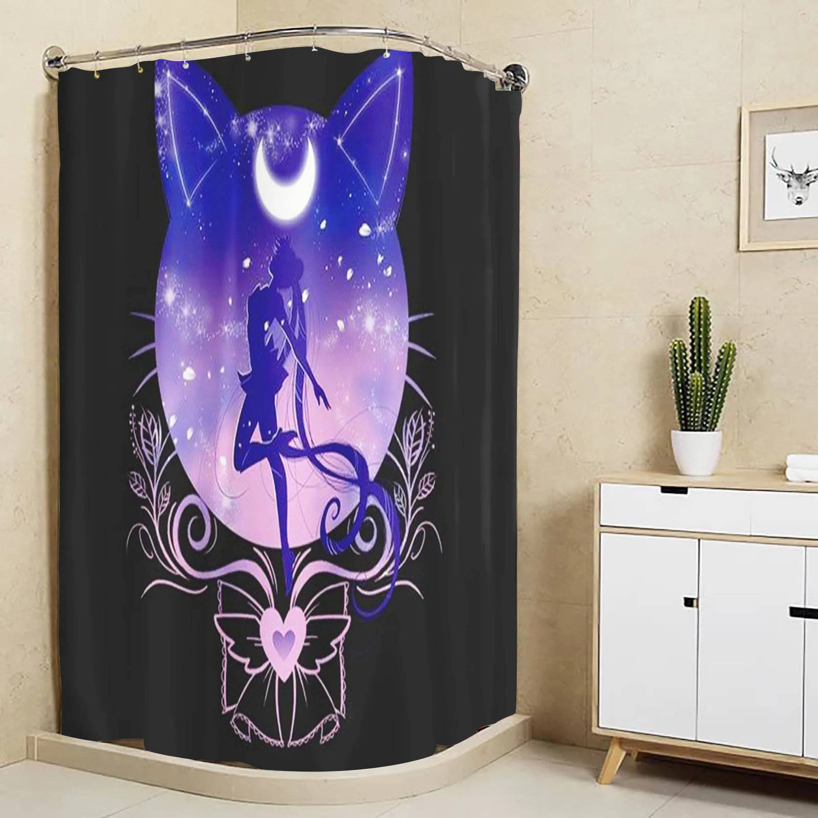 Sailor Moon Anime Shower Curtain, Bathroom Accessories, Decor Curtains for Living Room, Cute and Funny