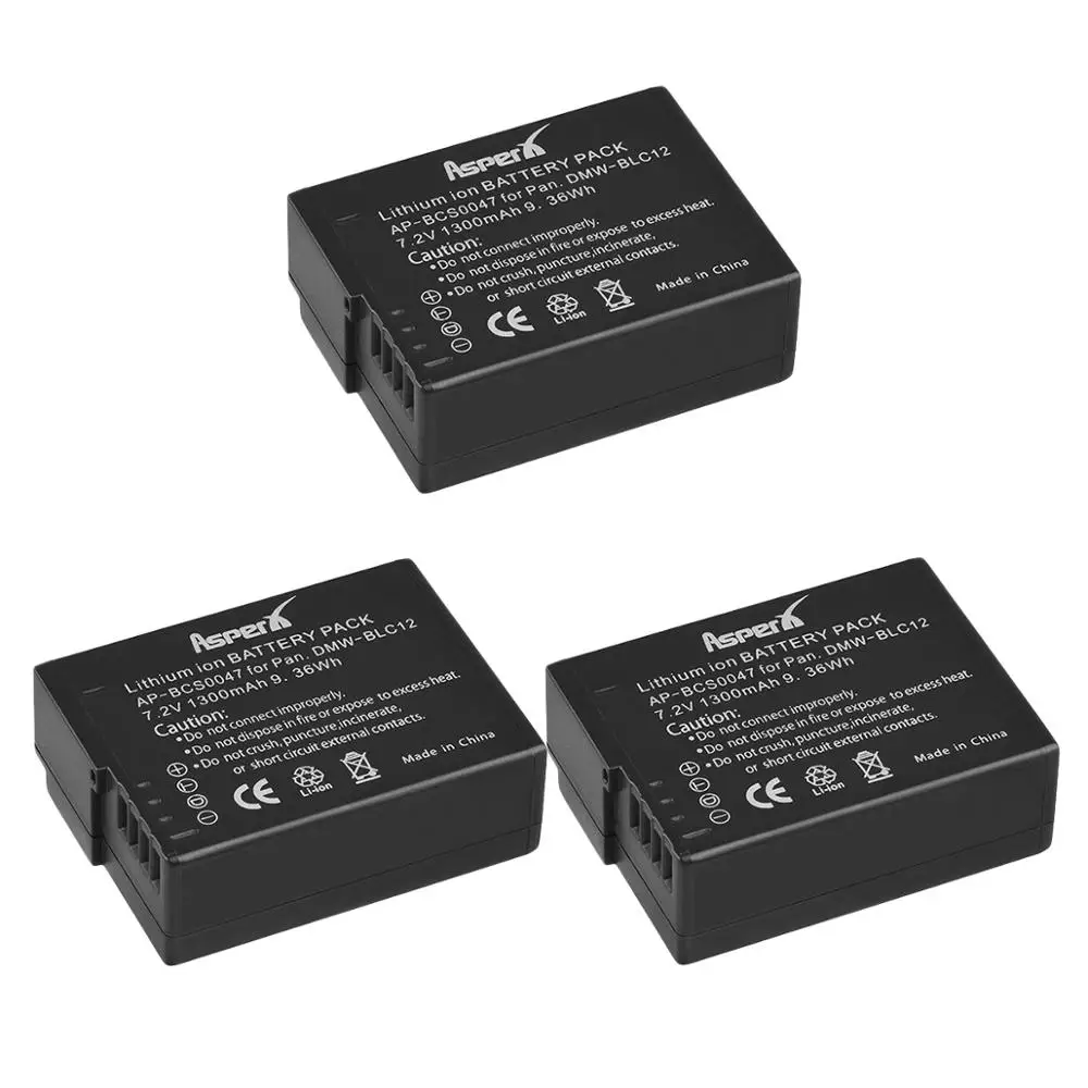 1x7.2V 1300mAh DMWBLC12 BLC12 DMW-BLC12 DMW BLC12e Bateria litowo-jonowa Bateria dla Panasonic FZ200 FZ300 FZ1000 G5 G6 G7 GH2 DMC-GX8