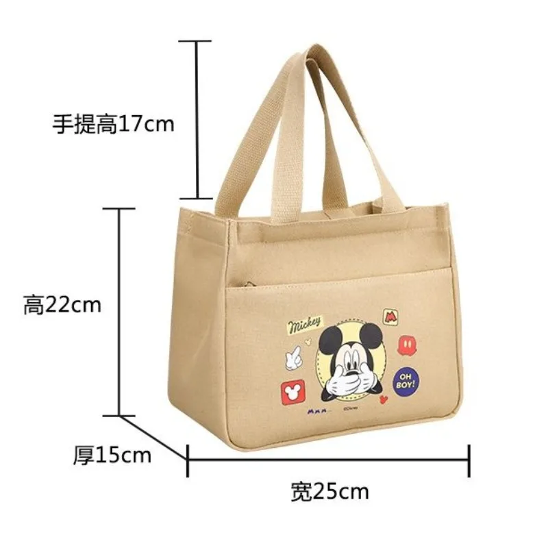 Nueva bolsa de almuerzo de mano portátil de alto valor con estampado de dibujos animados con personalidad creativa periférica de anime de Mickey Mouse de Disney
