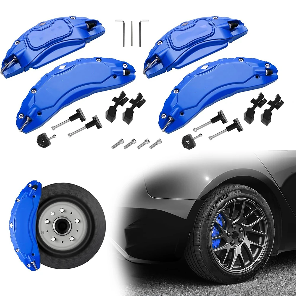 Caliper Covers For Tesla Model 3 Highland 2024 Accessories Brake Caliper Covers 4pcs/set Wheel Hub Front Rear Brake With Sticker