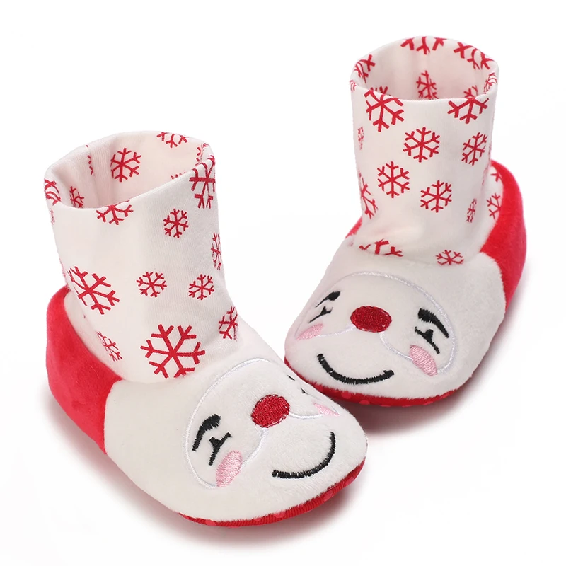 Winter Nieuwe Cosplay Schattige Cartoon Kerst Warme Santa Claus Baby Wandelschoenen Winter 0-18 Maanden Baby Zachte Schoenen