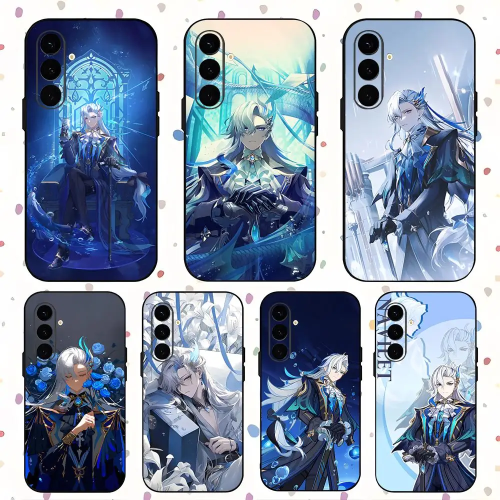 Neuvillette Genshin impact Phone Case For Samsung Galaxy S26 S25 S24 S23 S22 S21 Plus Ultra Note20 Soft Black