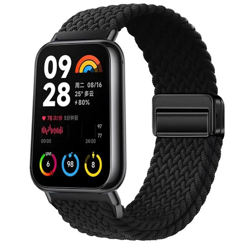حزام سيليكون لشاومي باند 8 برو ، سوار ساعة مغناطيسي لساعة ريدمي 4 ، سوار كوريا بديل ، ساعة معصم رياضية