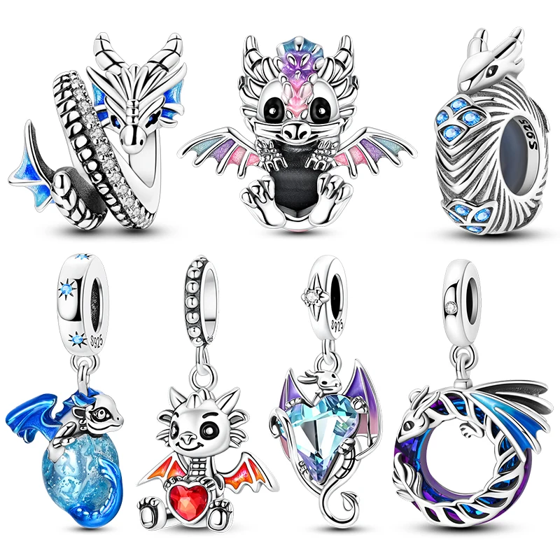 

Hot Sale Dragon Shape Series Dangle Charm Fits 3mm Bracelet Necklace For Women Pendant Beads Luxury DIY Jewelry Making Gifts