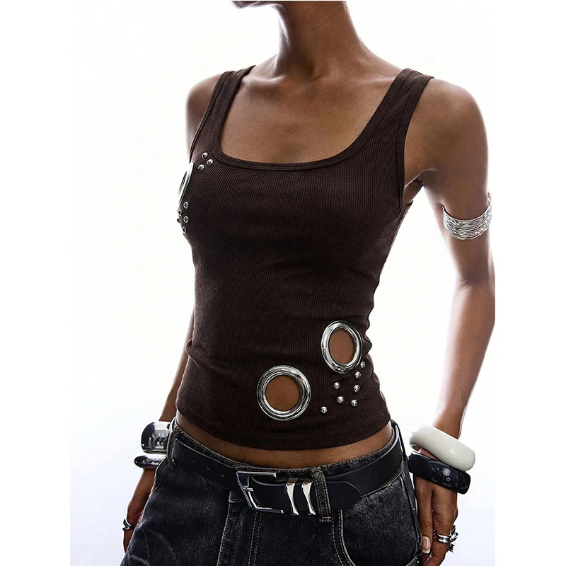 Summer Cool European and American Special-Interest Design Fashion Corns Slim Fit Sexy Hot Girl Vest Ins Style