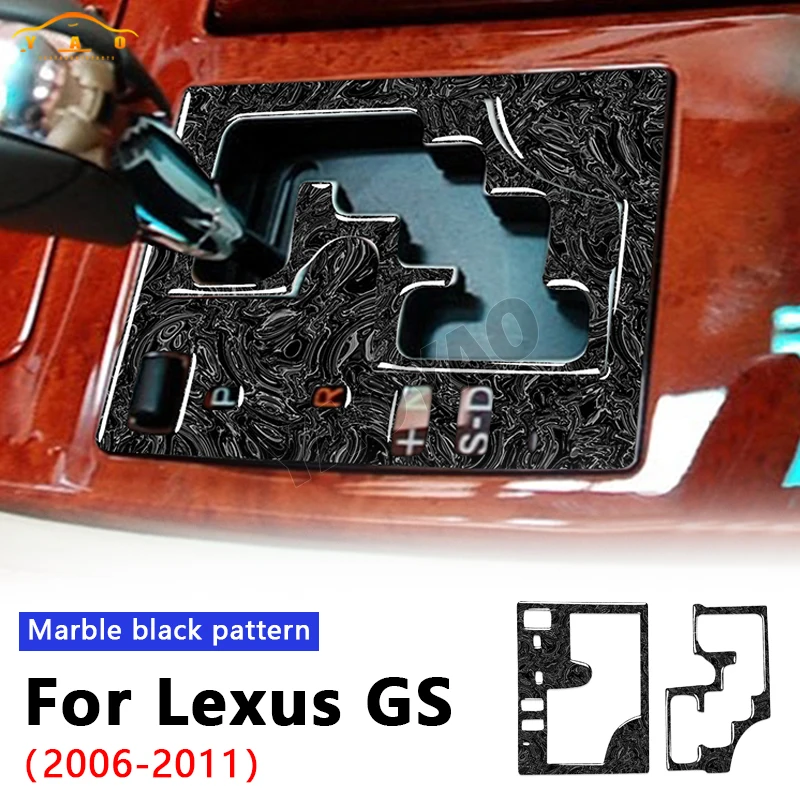 

Marble Black Pattern Gear Shift Box Panel Cover Trim Sticker For Lexus GS 2006-2011 Car Accessories