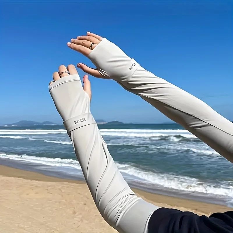 غطاء ذراع بارد للسيدات - واقي من الشمس مرن ومسامي، مناسب للأنشطة الخارجية والقيادة وركوب الدراجات بتصميم فضفاض #6