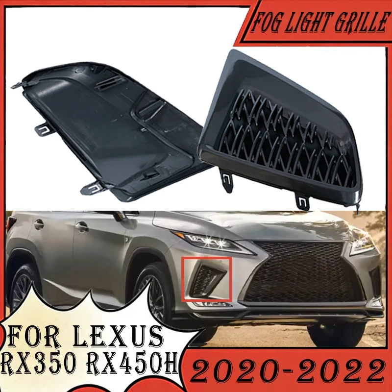 

For Lexus RX350 RX450H 2020 2021 2022 Front Bumper Fog Light Grille Protector Frame Fog Lights Cover Car Decoration Grille