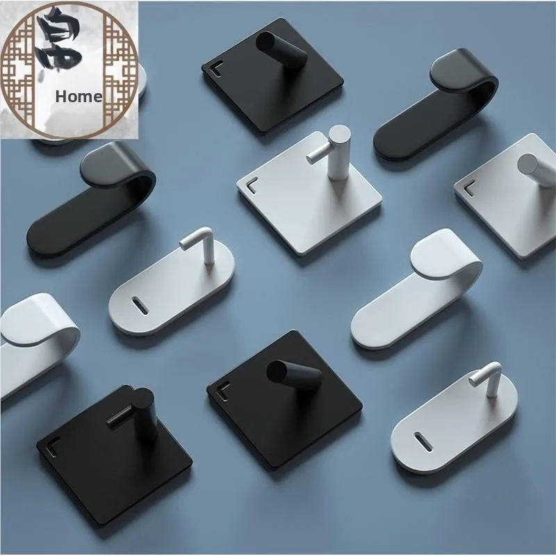 

Bla White Batoom Metal Single Hook Stiy Wall Adhesive No Drilling Required Coat Hat Storage Organizer Positive Rich