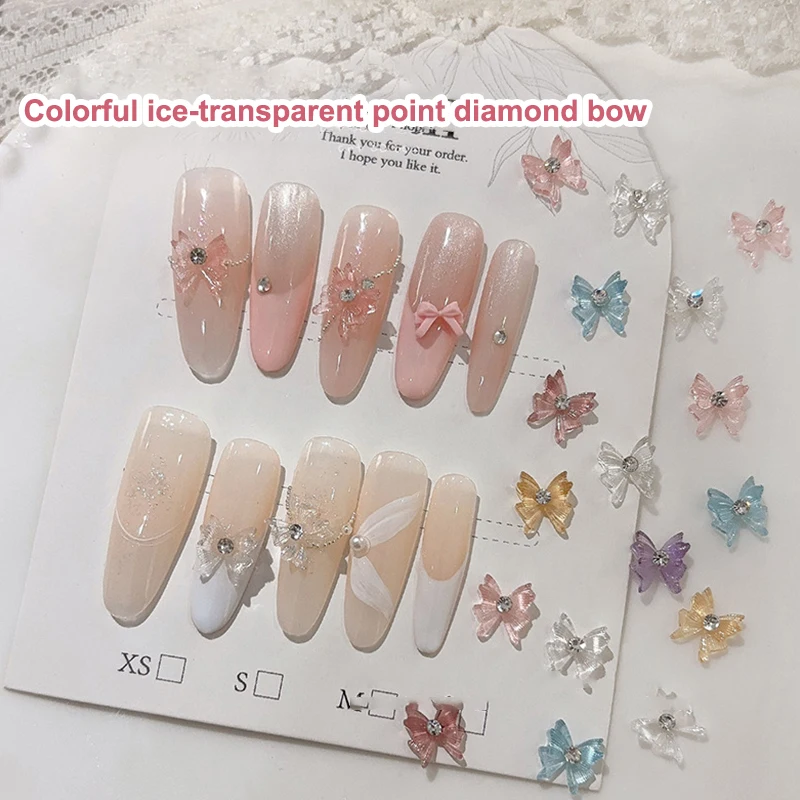 Breloques rondes en strass pour nœud d'ongles, 20 pièces, bijoux en cristal Transparent glacé, ruban en résine de diamant, gemmes pour accessoires d'ongles