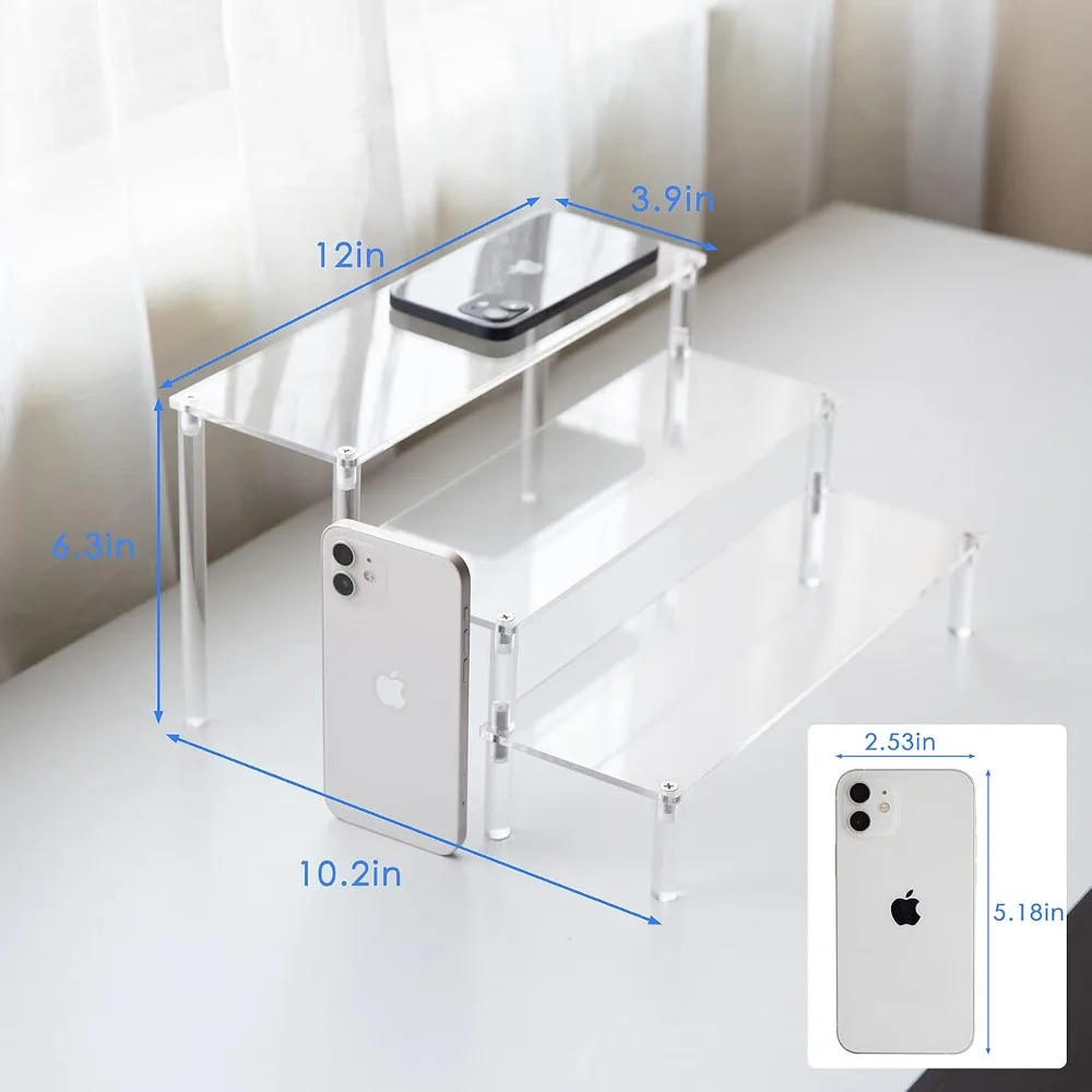 Clear Acrylic 3-Tier Display Stand for Cupcakes, Desserts & Collectibles - 12x10.2x6.3 inches
