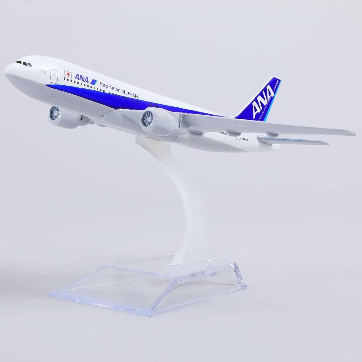 Modelo de Avión de Metal Fundido a Presión B777 ANA Airlines 1/400 con Soporte de Exhibición, Kit de Modelo Coleccionable para Entusiastas de la Aviación, Regalo