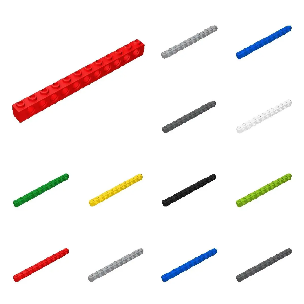 10pcs 3895 Brick 1 x 12 with Holes Bricks Collections Bulk Modular GBC Toys For Technical MOC DIY Buildings Blocks Refit Compati