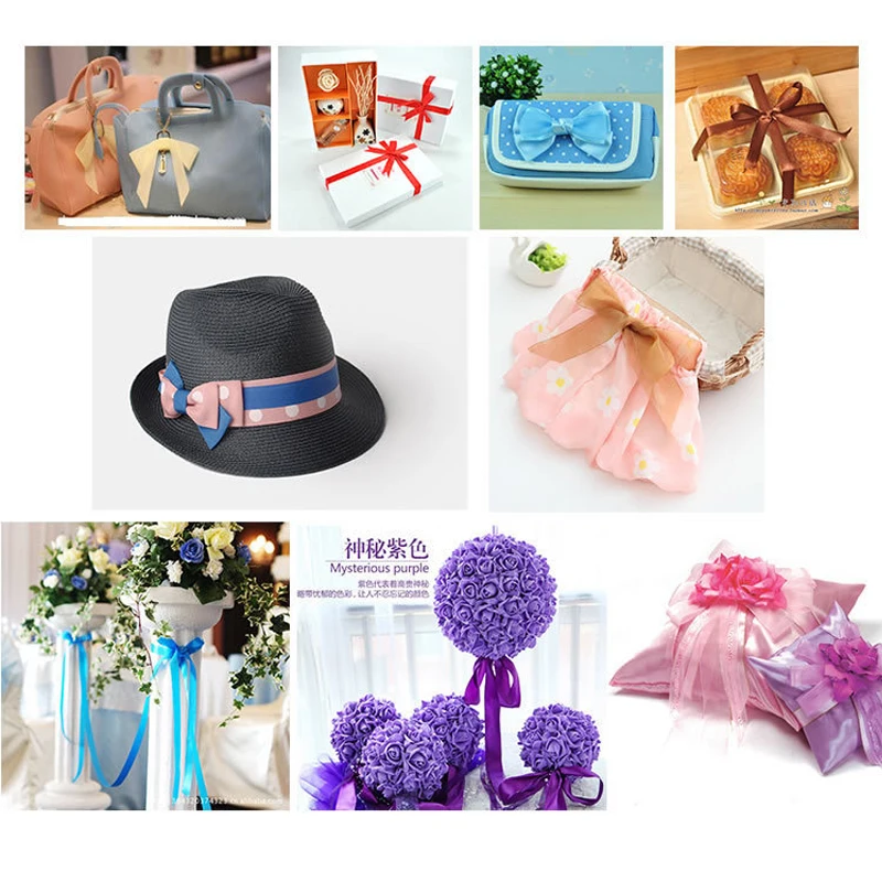 Cintas de Satén de Seda para Manualidades, Lazo Hecho a Mano de Decoración de Boda o Fiesta, Papel de Regalo, 25 Yardas/Rollo, 6, 10, 15, 20, 25, 40