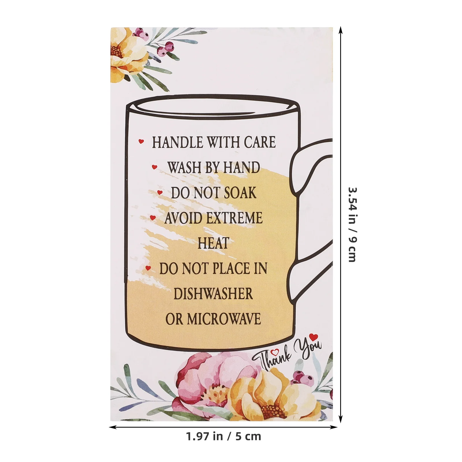 

50pcs Cup Coated Paper Lightweight Tumbler Care Instruction Inserts For Water Bottles Accessories Small Guide Cards