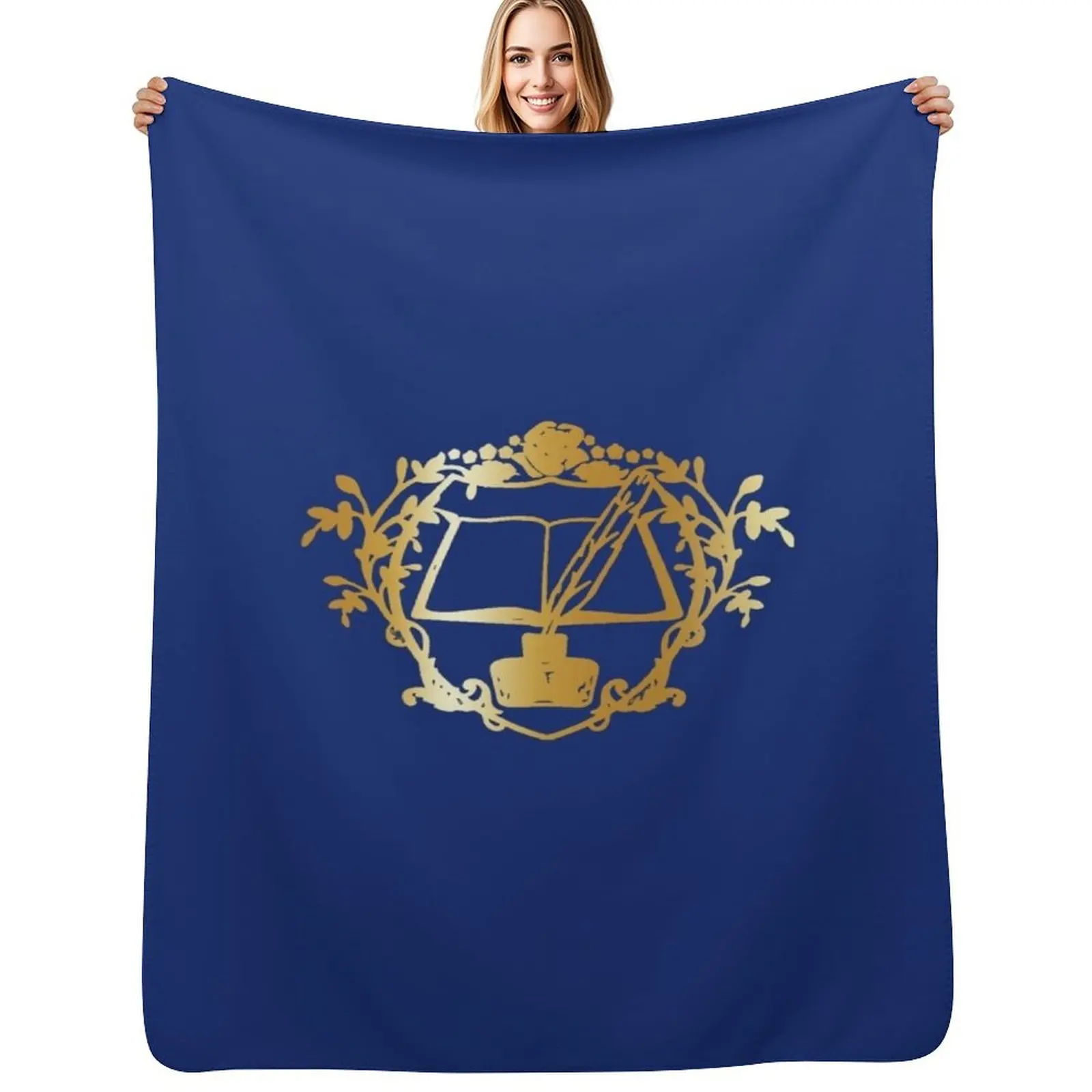 

Ascendance of a bookworm golden logo Myne's Crest Throw Blanket Cozy Napping Blanket Gift for Mom Dad