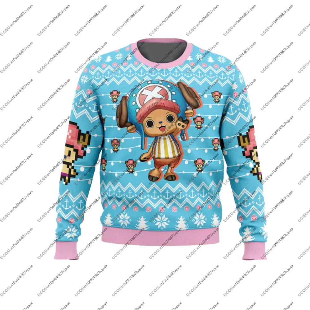 Kaus Pria Anak Perempuan Kaus Anak Laki-laki Atasan Dewasa Hoodie Y2k Hadiah Natal Tony Tony Chopper One Piece Cosplay Anime