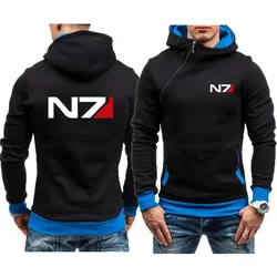 N7 Mass Effect Logo 2024 Men's New Printing Color matching Zipper Hoodie Casual Long Sleeve Sweatshirt Hoodie Pullover Tops