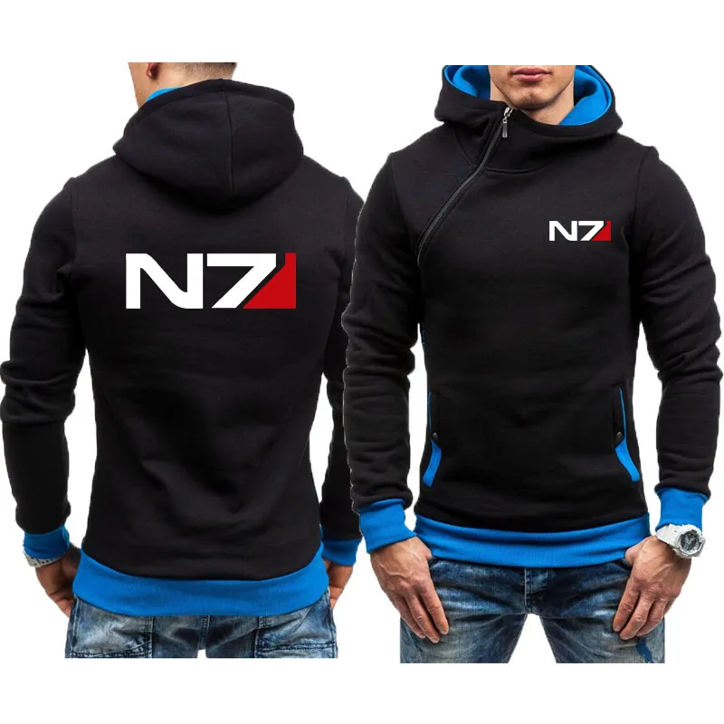 N7 Mass Effect Logo 2024 Men's New Printing Color matching Zipper Hoodie Casual Long Sleeve Sweatshirt Hoodie Pullover Tops