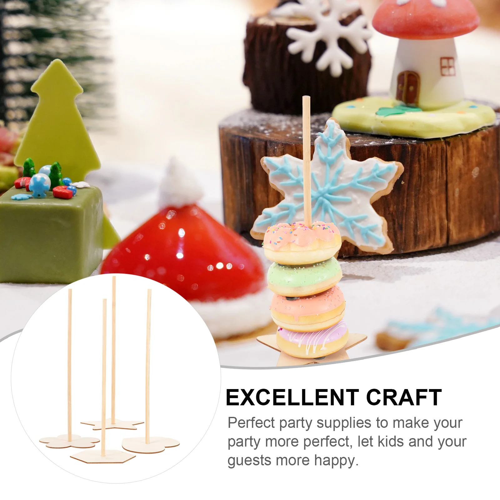 

4pcs Donut Stand Doughnut Display Donut Holder Stand Party Holder Sturdy Smooth Party Supplies Wedding Birthday Bakeries