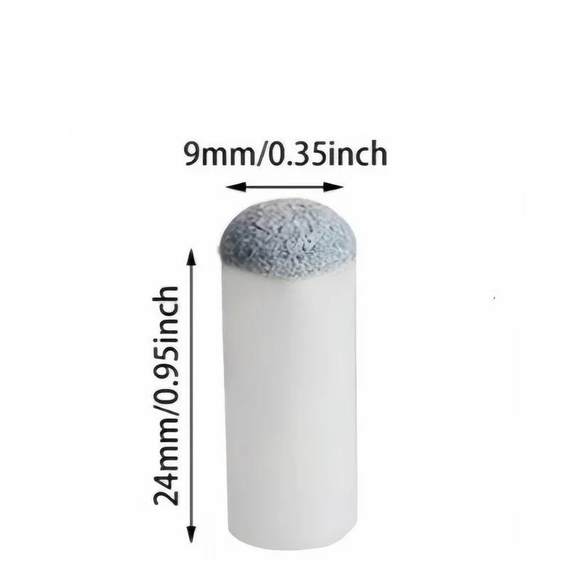98pcs Pool Cue Tips Cylindrical White with Gray Top Easy to Replace Fit Various Cues Perfect for Daily Practice and Leisure