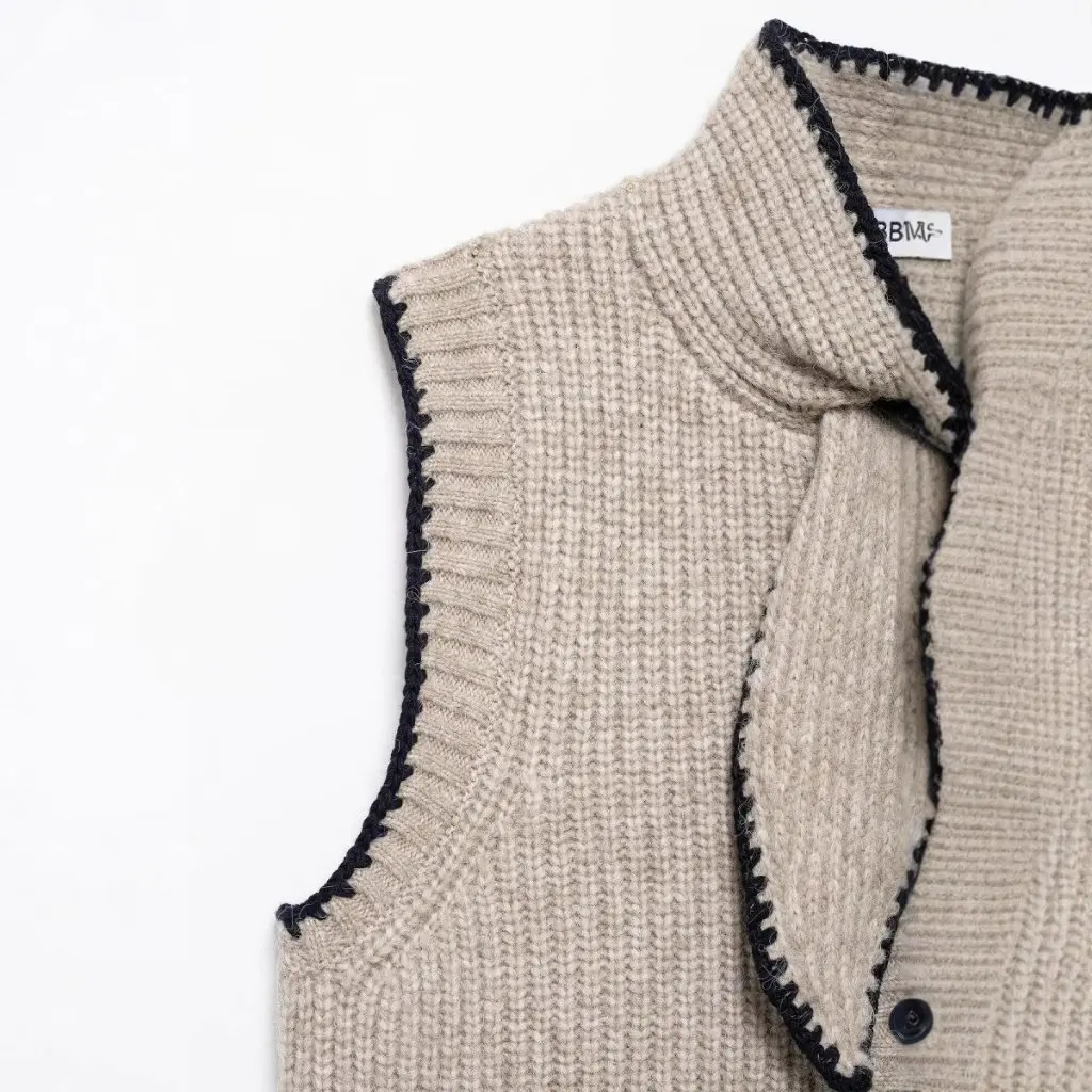 

European And American Fashion Diamond Lace-Up Sleeveless Knitted Cardigan Top Women's Spring New A35808