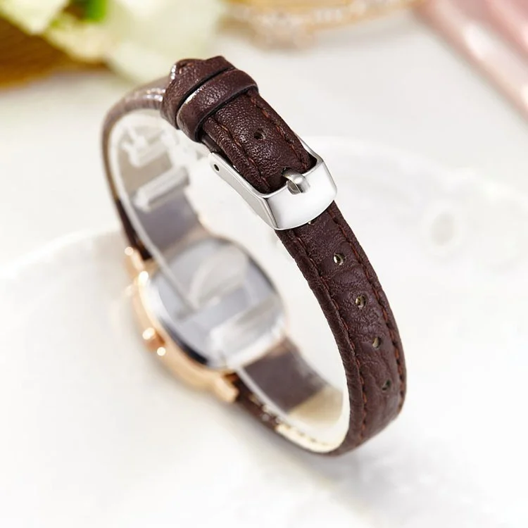 Ready Stock Vintage Simple Square Thin Strap PU Leather Watches