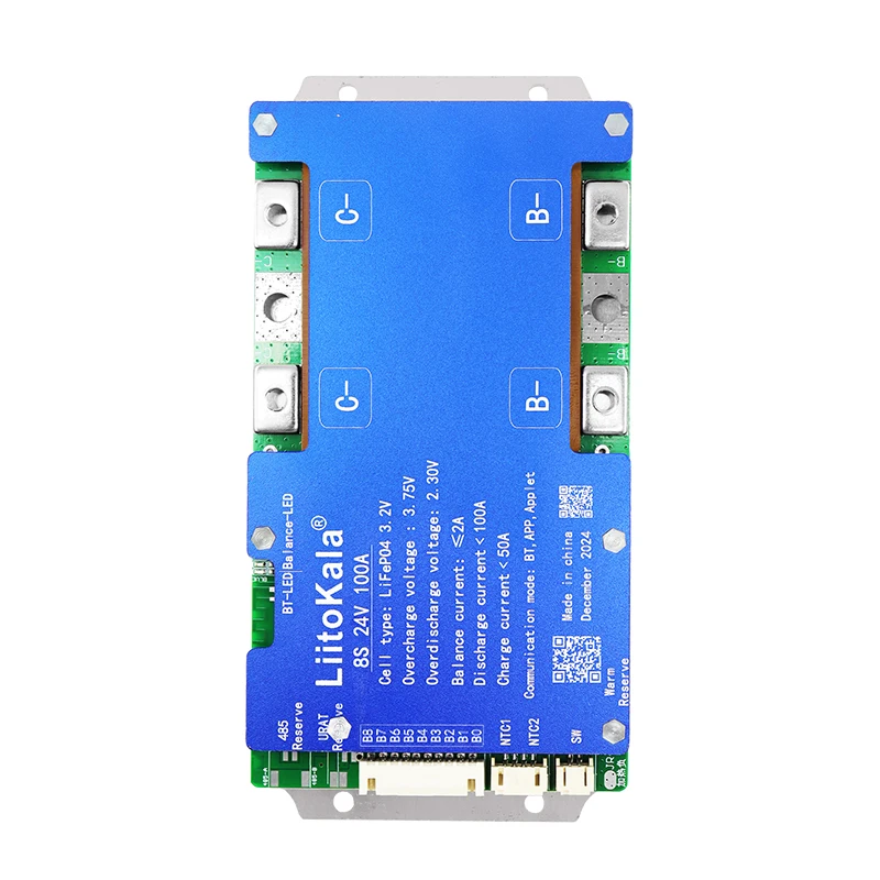 LiitoKala الذكية واي فاي BMS 100A Lifepo4 4S 12V 8S 24V 16S 48V 100A بلوتوث نظام العاكس الشمسي LFP تخزين الطاقة BT EV RV