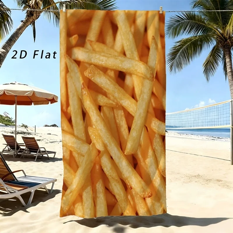 Delicious Fast Food Beach Towel Microfiber Pizza Donut Burger Bath Towels Quick Dry Large Swimming Blanket Travel Shawl