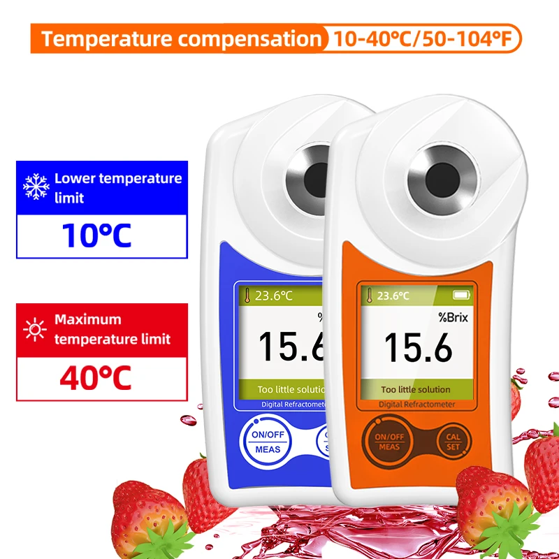 Nohawk Digital Refractometer Rechargeable Brix Meter ±0.2% Precision Fruit Beer Beverage Sugar Measuring Instrument