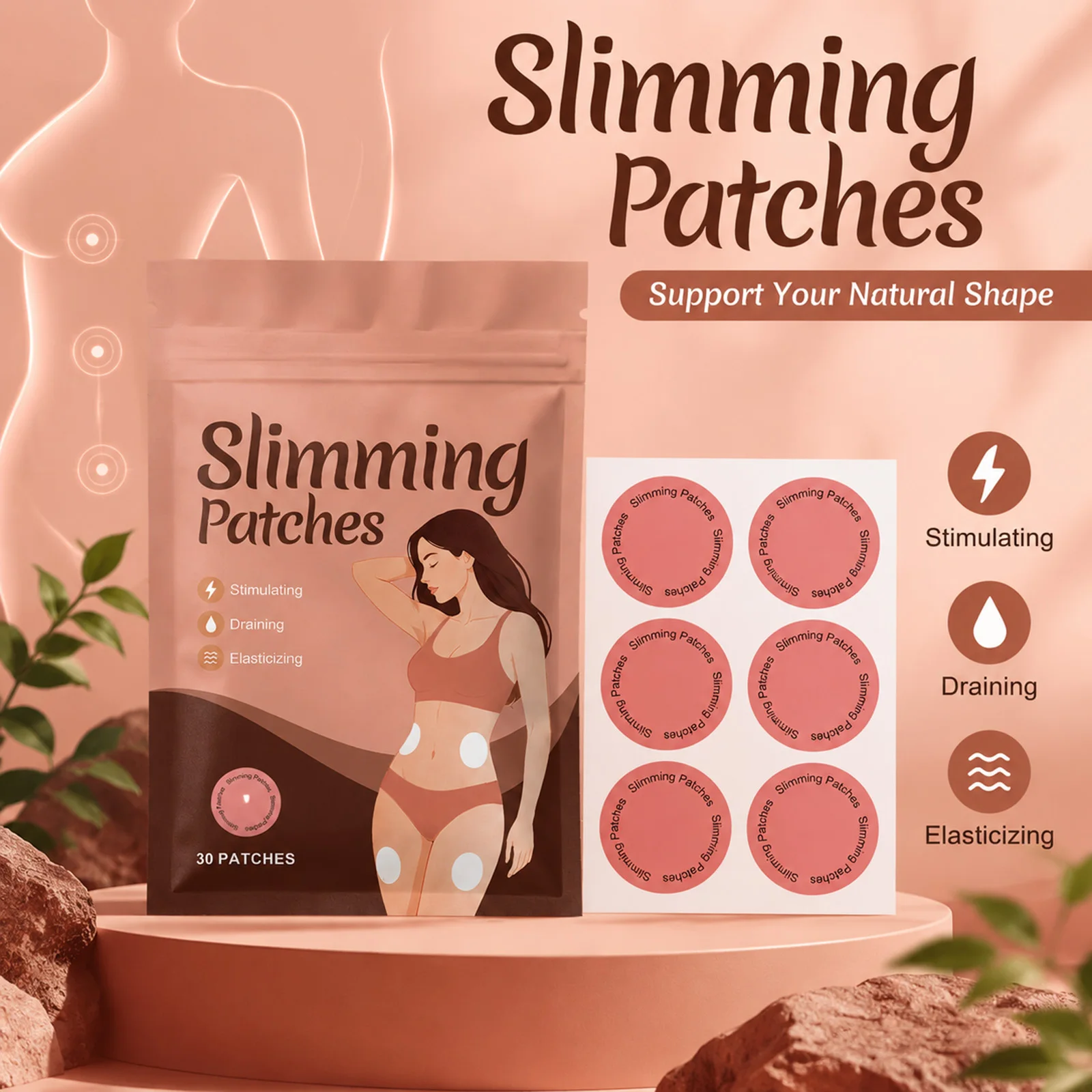 Slimming Patches Retention Relief Skin Elasticity Firming Assistance Energy SupportEasy To Use Body Loss Sticker Body Shapin