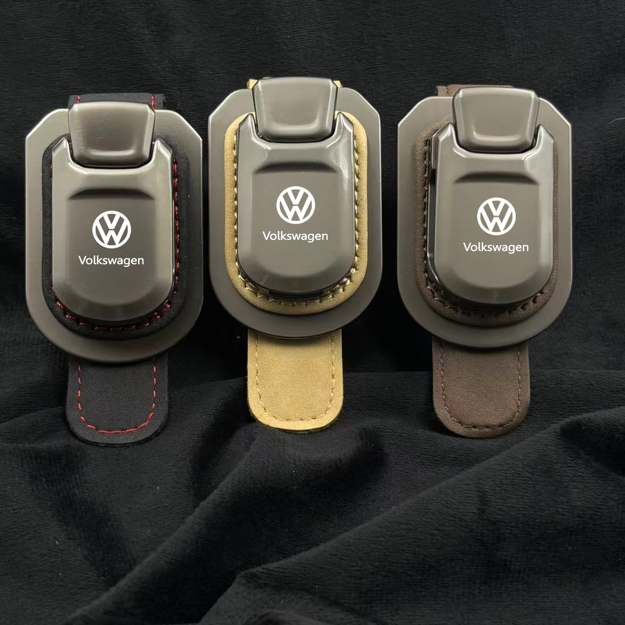 

Suede Car Sun Visor Eyeglass Holder Glasses Storage Clip Sunglasses Holder Latest fashion button style For VW Volkswagen Car