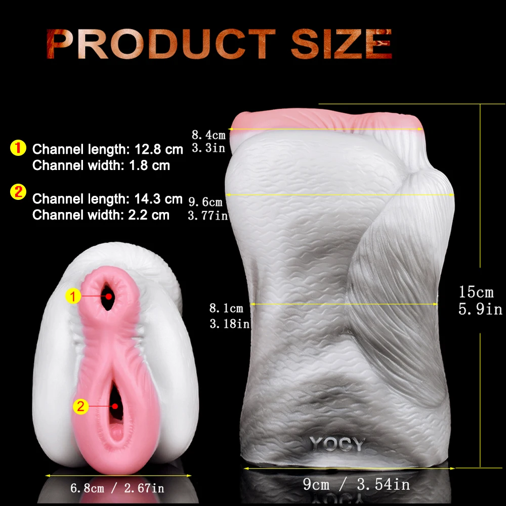 FJBHBD Mythical Steed Themed Mens Stroker Silicone Dual Channel Lifelike Pocket Masturbator Adult Fetish Sexual Toy For Males