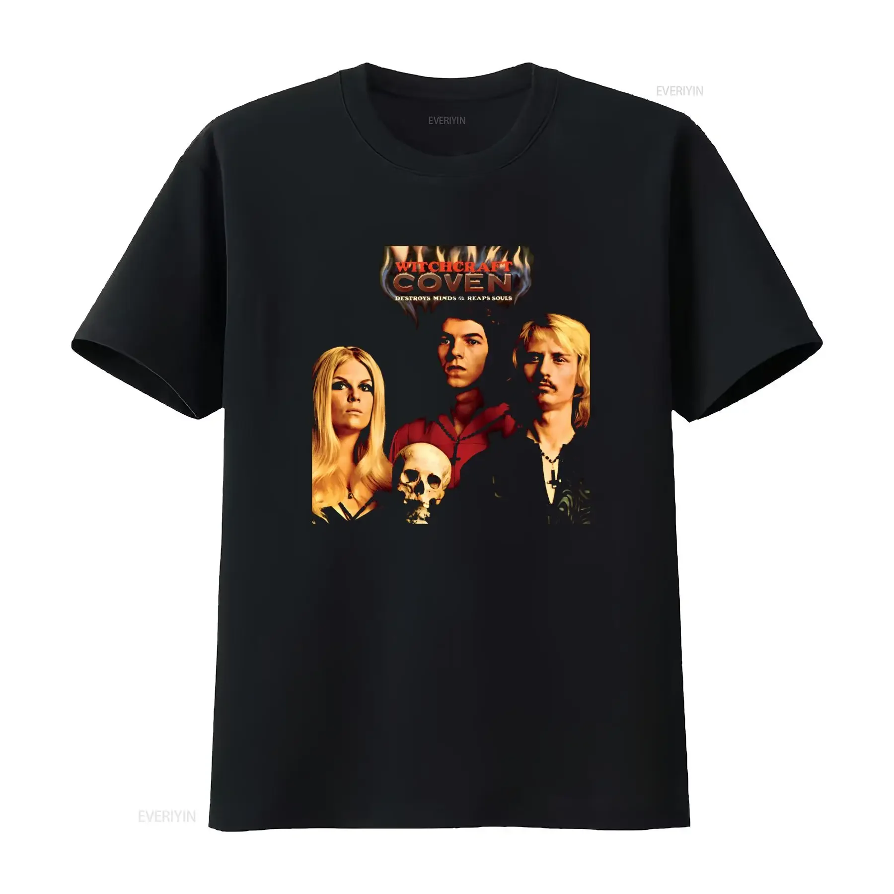 Witchcraft Coven T shirt Destroys Minds Reaps Souls Gothic Rock Band  vintage Washed Soft Comfortable Versatile Stylish homme