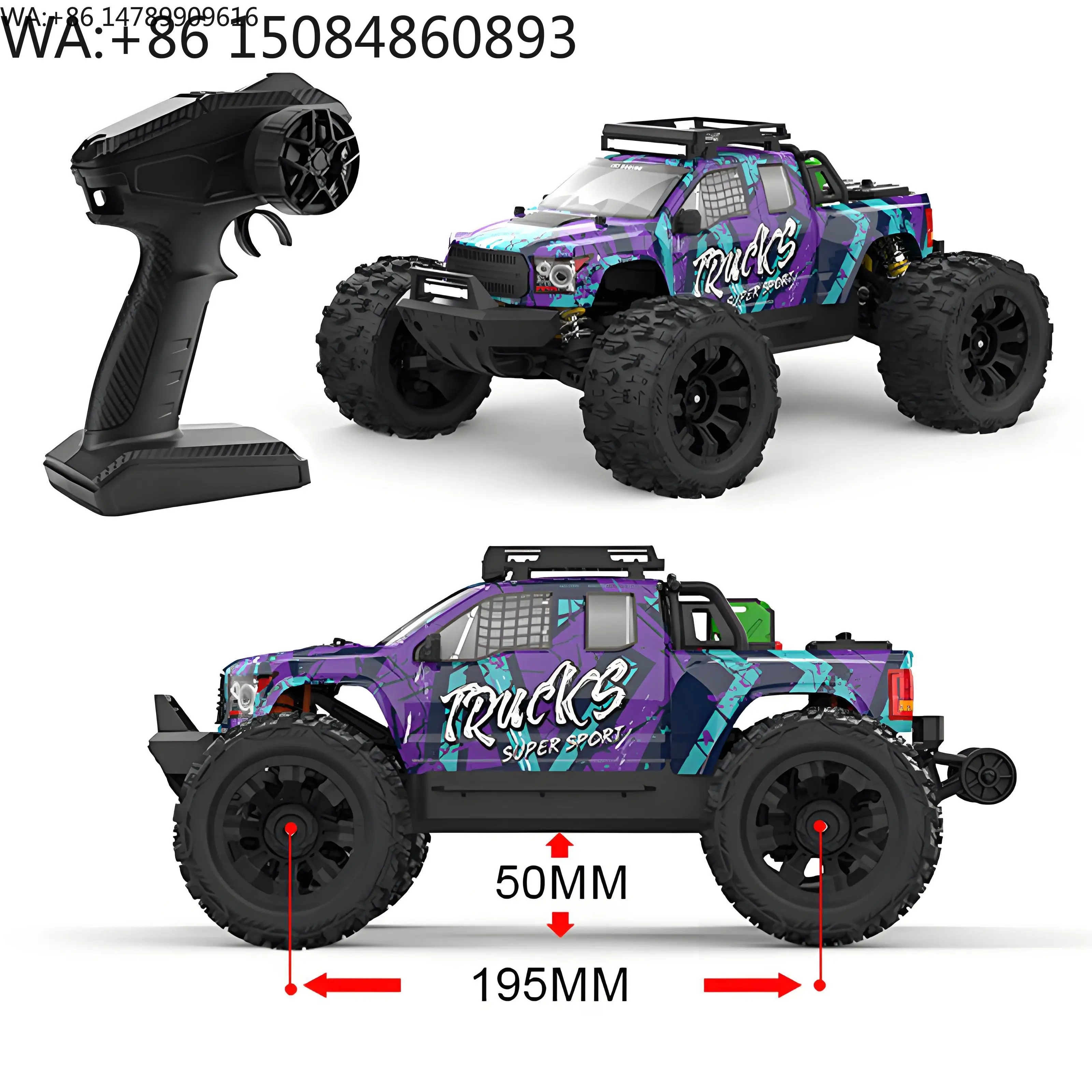 Rc Hobby Monster Truck - 1/14 4x4 고속 80km/h RC 몬스터
