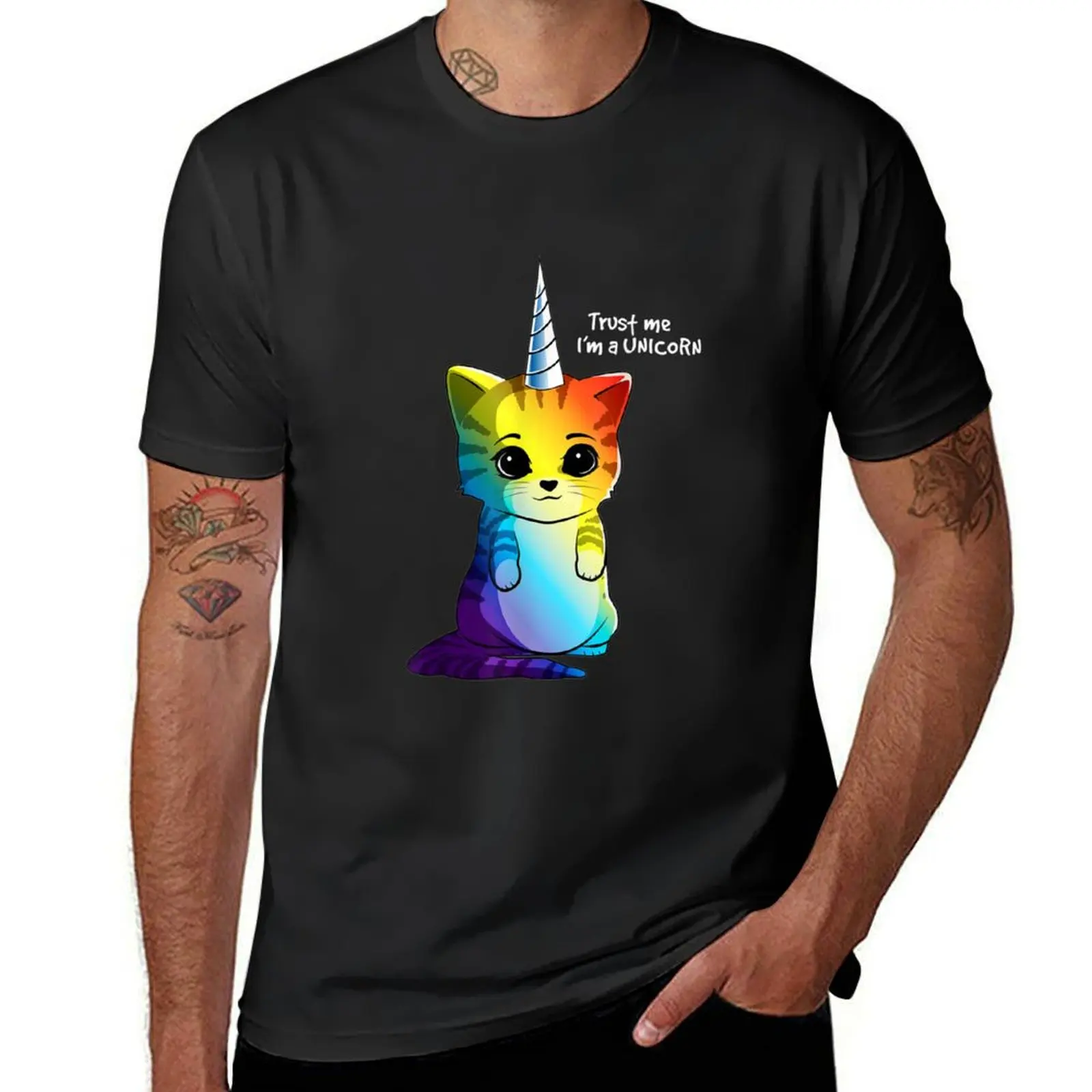

Caticorn T Shirt Unicorn Cat Kittycorn Girls Women Rainbow T-Shirt plus size tops heavyweights T-shirts for men cotton
