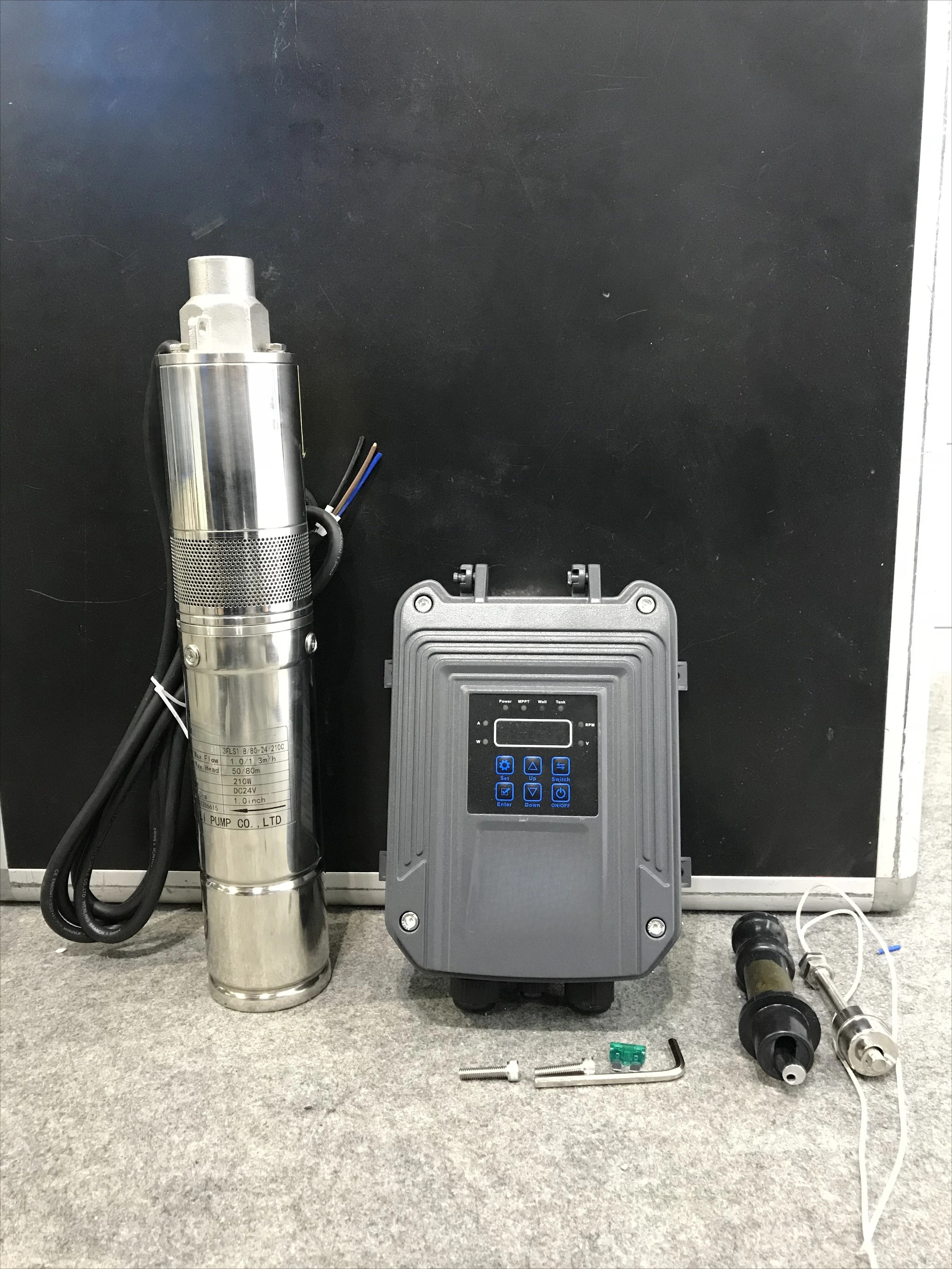 Kit de bomba solar completo com painéis, bomba solar de cabeça de 80m para poço profundo, sistema de bomba de água solar submersível dc para irrigação