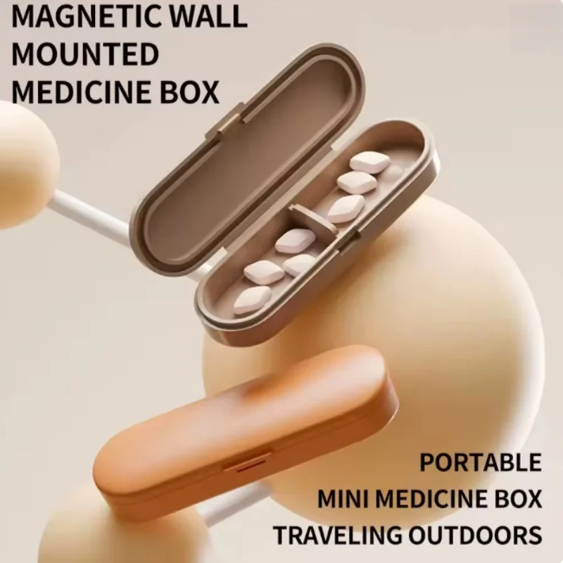 1 Stück tragbare kleine Medizinbox, eine Pillenaufbewahrungsbox, eine kleine, tragbare Medizinbox mit Fächern und Fächern zur Aufbewahrung von Medikamenten.