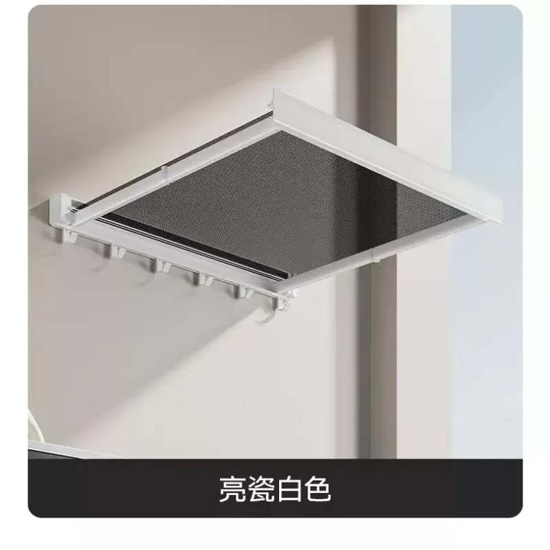 Foldable No Drill Hat Clothes Hanging Rack Retractable Invisible Drying Net Multi Hook Space Saver Balcony Organizer
