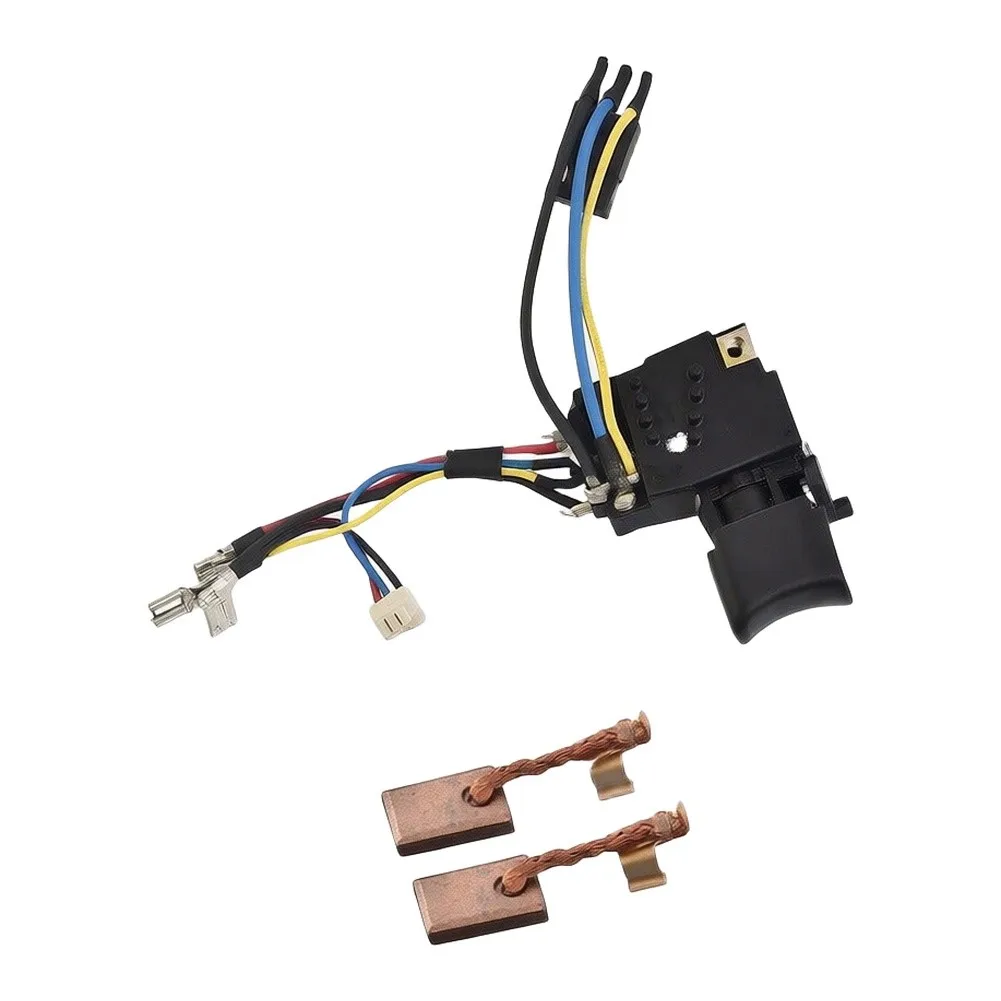 Electric Drill Switch 6507244 And 2pcs CB440 Carbon Brushes Kit Replacement For DTD146 DHP456 DHP458 Hammer Drill Tool Part
