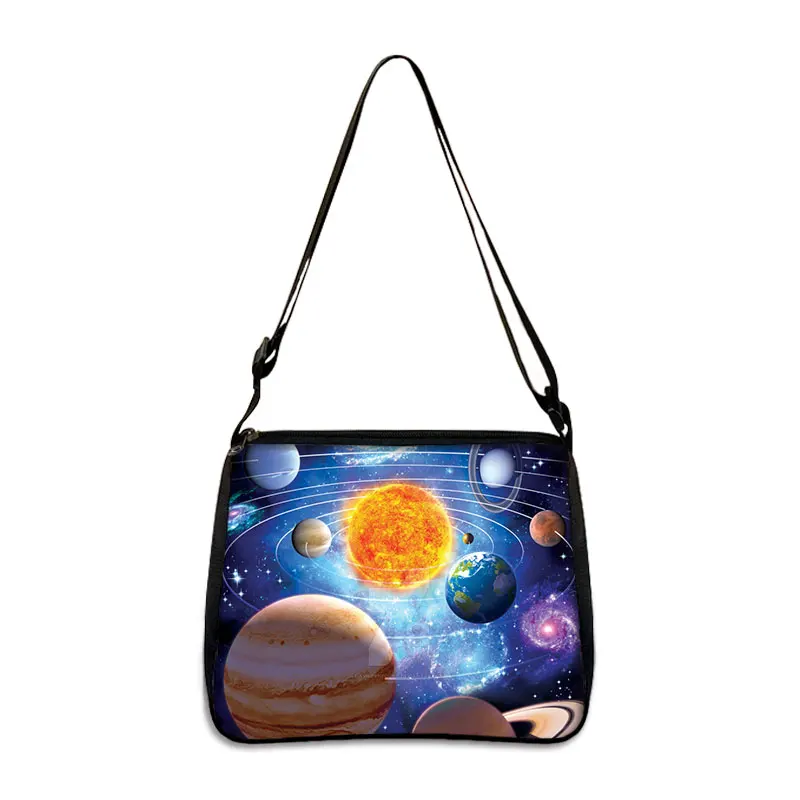 Cartoon Space Astronaut Print Shoulder Bag Women Handbags Key Phone Purse Holder Daily Outdoor Travel Bag Messenger Bags