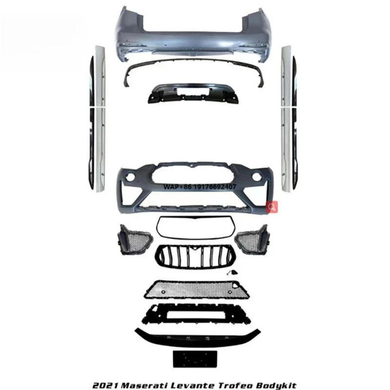 FOR  Levante Upgraded Modified  Trofeo Body Kit with Front and Rear Bumper Grille Body Trim Strips