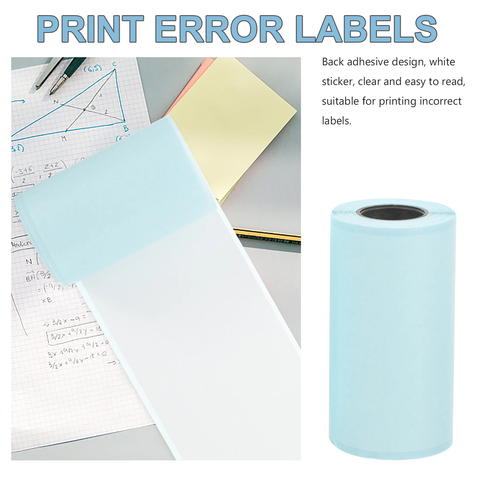 

3pcs 3 Rolls Blank Adhesive Label Stickers Reusable Thermal Printer Paper For Price Tags Name Labels Express Stickers School