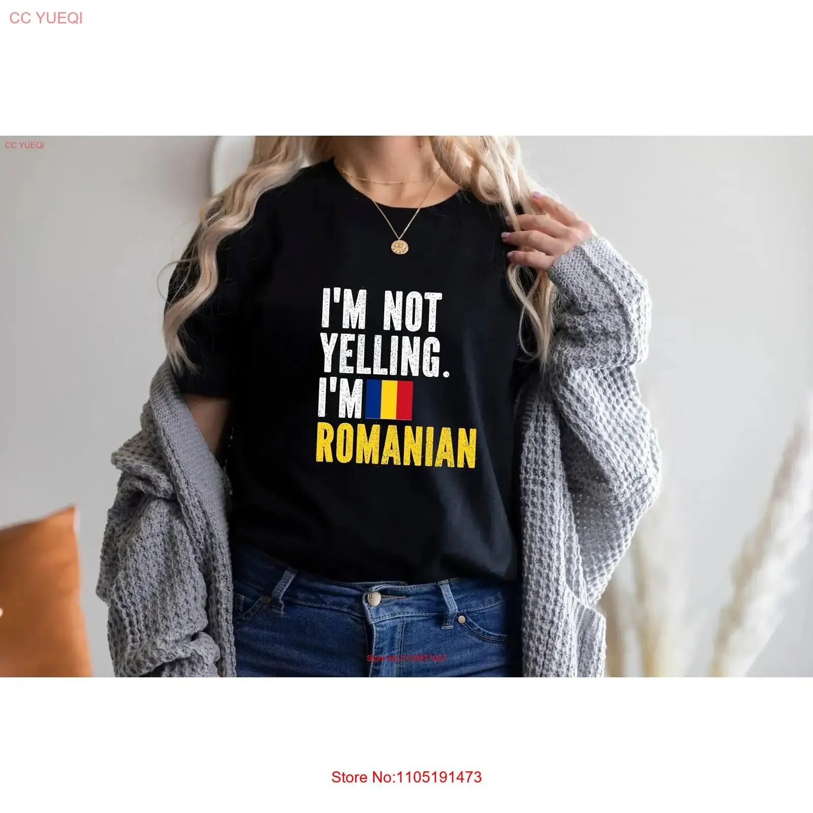 I'm Not Yelling Romanian Funny T Shirt Husband Wife For Girlfriend Boyfriend vintage Washed streetwear Breathable Unisex Soft