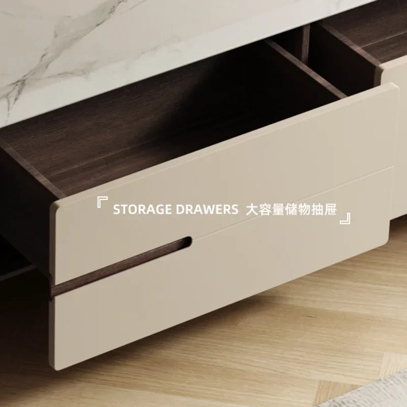 حامل تلفاز خشبي، خزانة تلفزيون، أثاث حديث، غرفة المعيشة، وحدة منزلية فاخرة، طاولة بقاعدة تدعم المهد #4