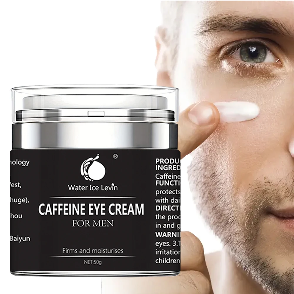 Men's caffeine anti-wrinkle eye cream removes dark circles, eye bags, puffiness, fine lines, moisturizing eye care original 2024