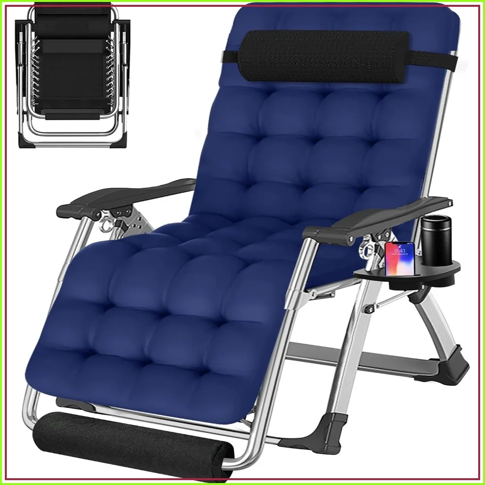 Oversized Zero Gravity Chair Padded Folding Recliner 440 lb Capacity
