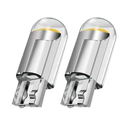 2x W5W Led T10 Car Light COB Clear 6000K White Auto Automobiles Motor License Plate Lamp Dome Light Reading DRL Bulb Style 12V