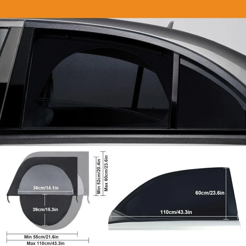 Zipper Car Mosquito Screen Curtain, Breathable Sun Protection Car Window Sun Shade Cover